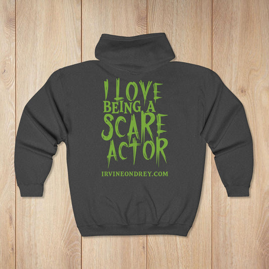 Dark Heather I Love Being a Scare Actor Personalized Zip Hoodie • Irvine Ondrey Engineering