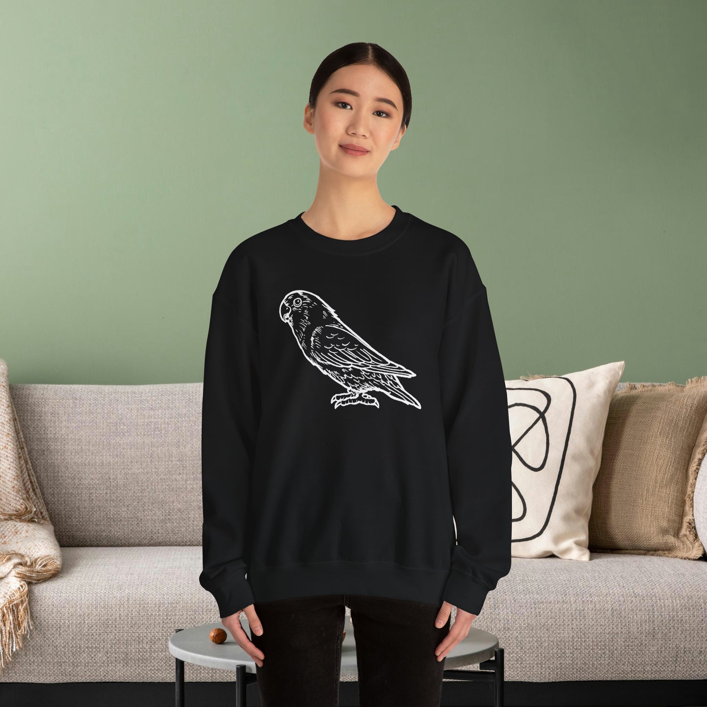 Holly Girl, Lovebird Line Art Crew Neck Sweatshirt