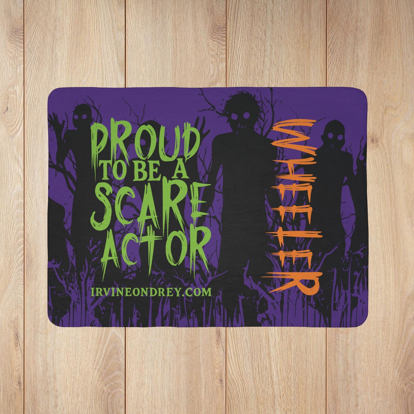 60" × 80" Proud to Be a Scare Actor Personalized Fleece Sherpa Blanket • Irvine Ondrey Engineering