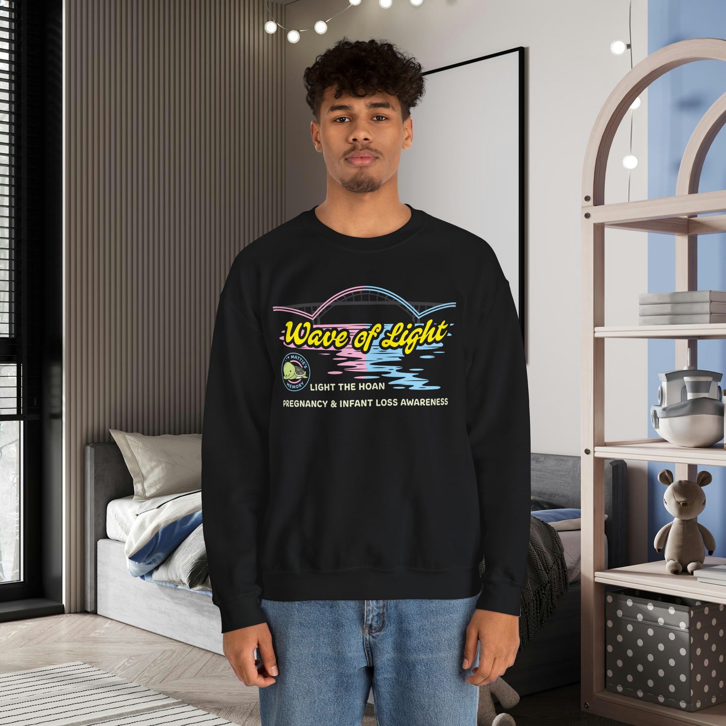Mattie's Memory Wave of Light, Light the Hoan Bridge Sweatshirt, Milwaukee Wisconsin Infant & Pregnancy Loss Charity