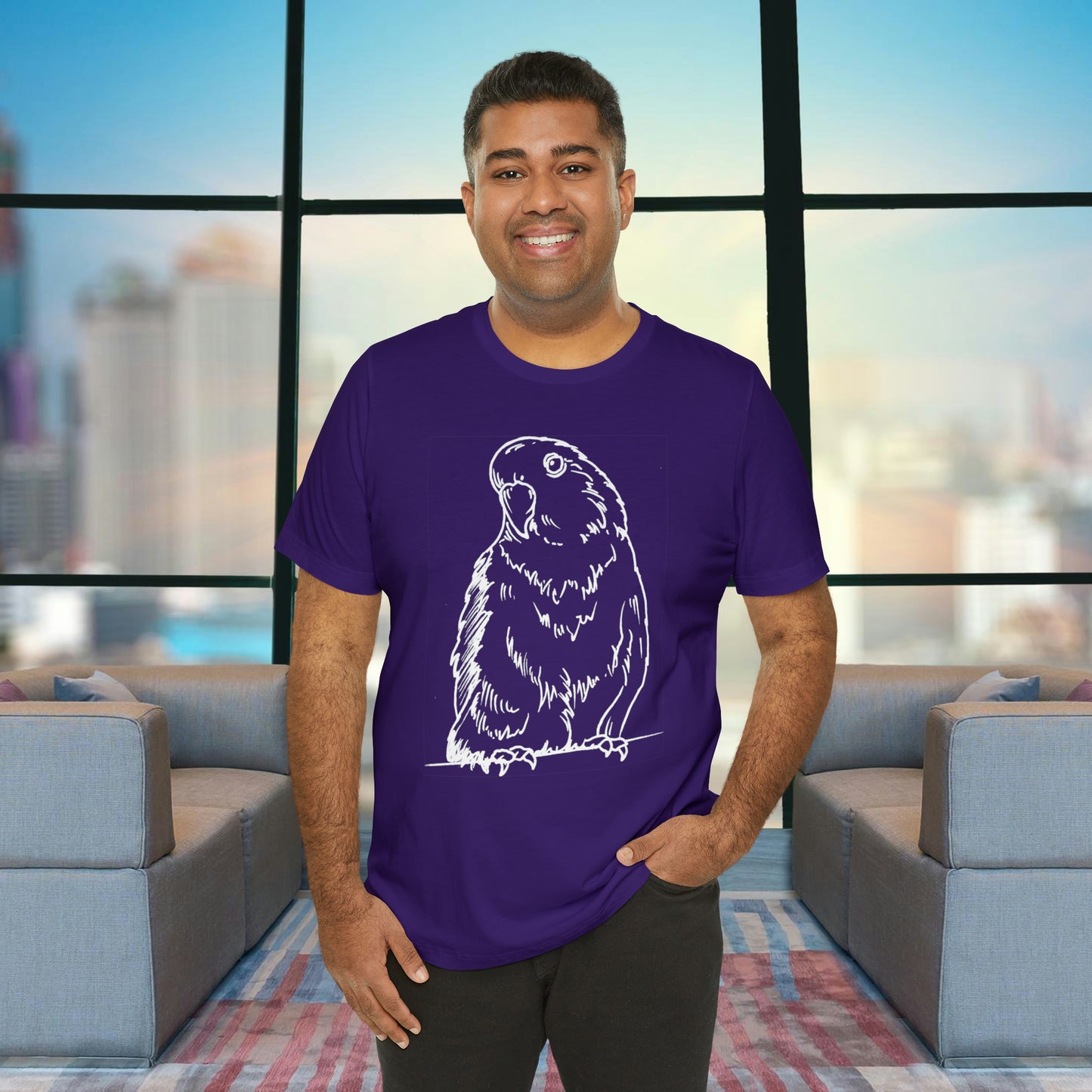 Floofball Lovebird, Line Art Tee