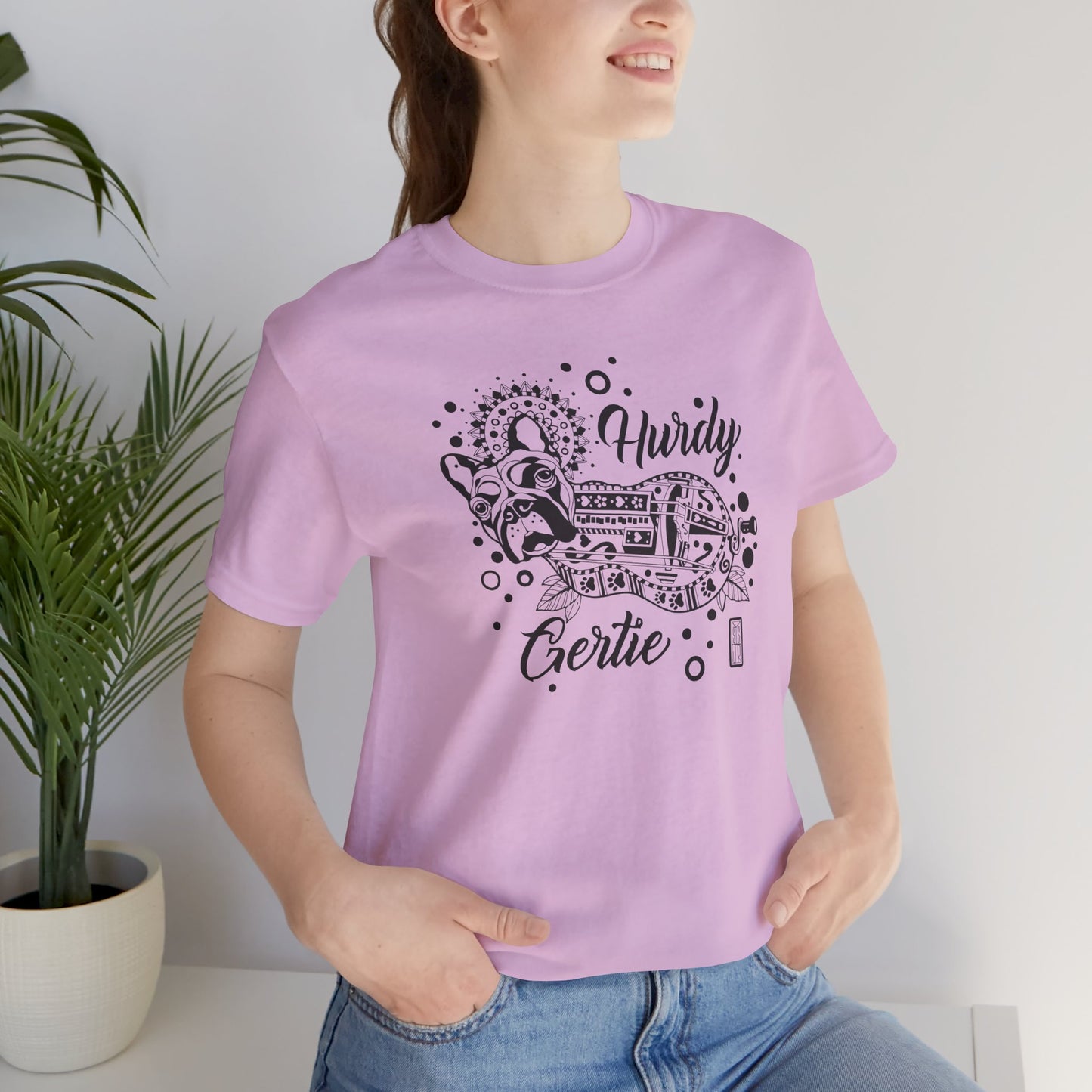 Hurdy Gertie Tee, Frenchton Dog Line Art Shirt