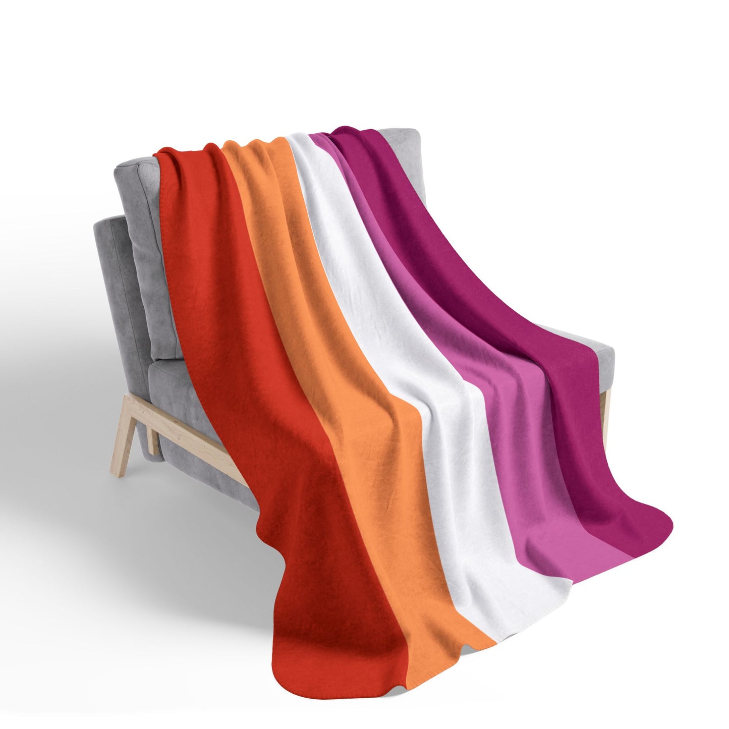 Lesbian Sunset Pride Flag Fleece Sherpa Blanket