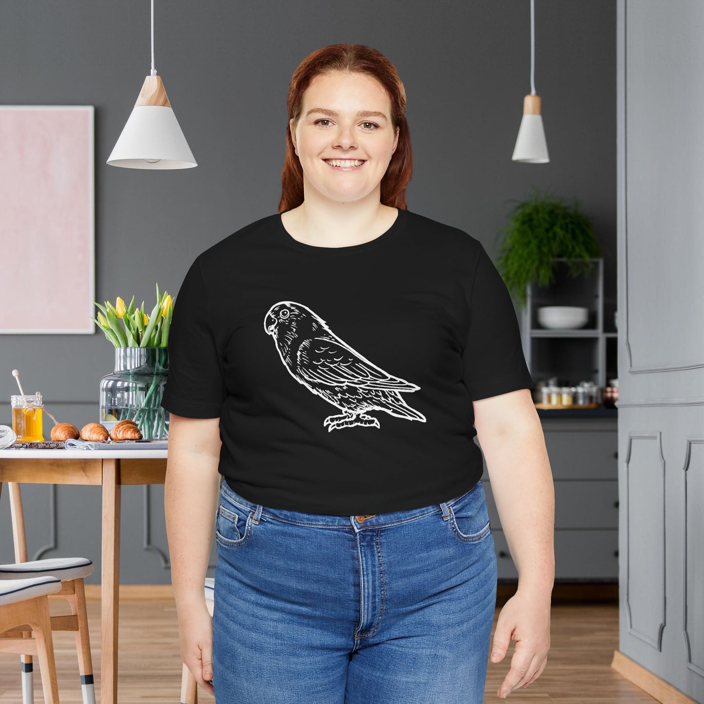 Holly Girl Lovebird, Line Art Tee