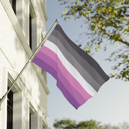 36'' × 60'' Petalsexual Grey Double-Sided Pride Flag with Grommets