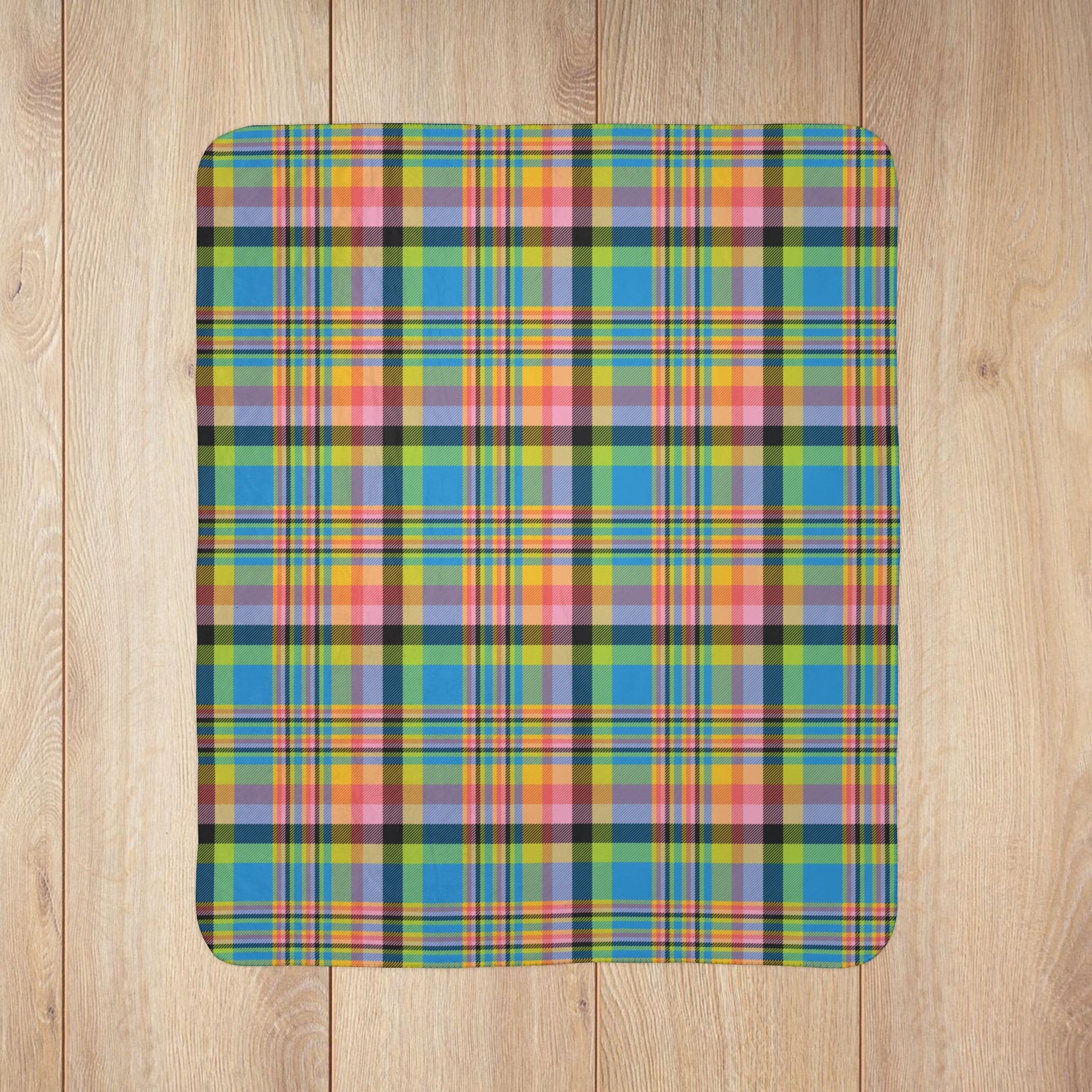 Queer Pride Plaid Fleece Sherpa Blanket