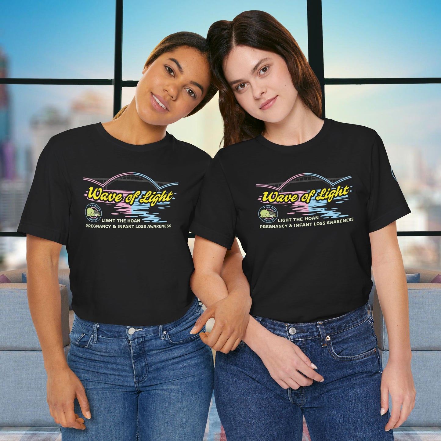 Mattie's Memory Wave of Light, Light the Hoan Bridge Tee, Milwaukee Wisconsin Infant & Pregnancy Loss Charity