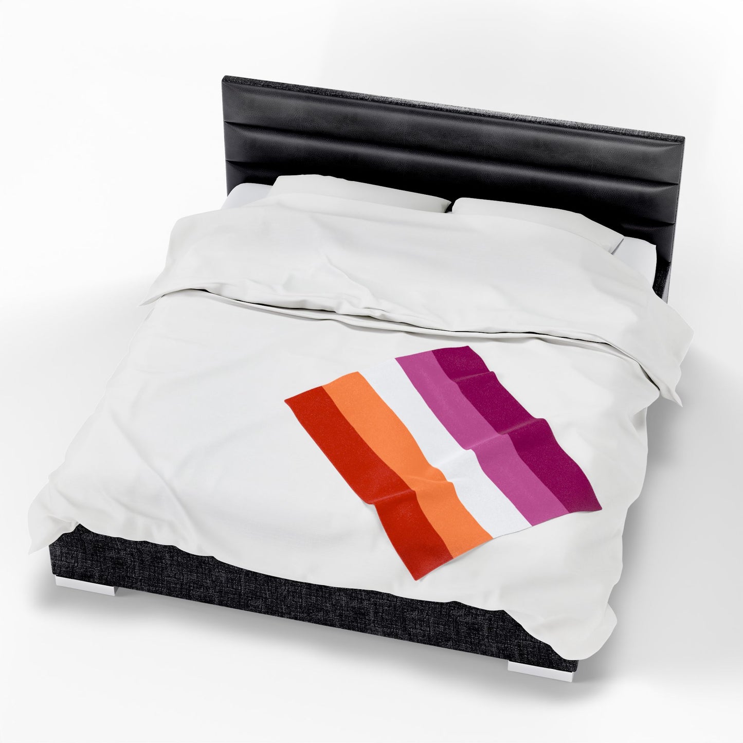 Velveteen Plush Lesbian Sunset Pride Flag Blanket