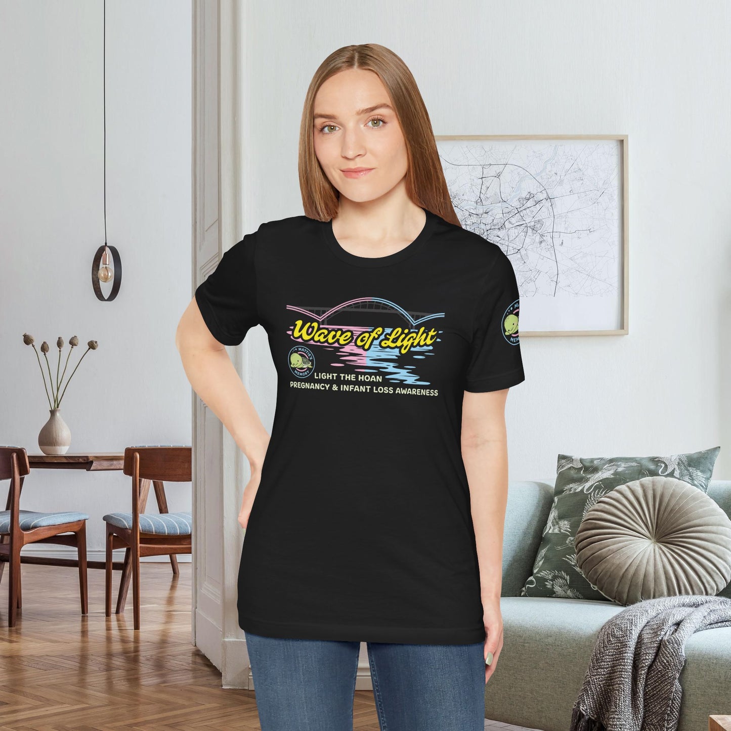 Mattie's Memory Wave of Light, Light the Hoan Bridge Tee, Milwaukee Wisconsin Infant & Pregnancy Loss Charity