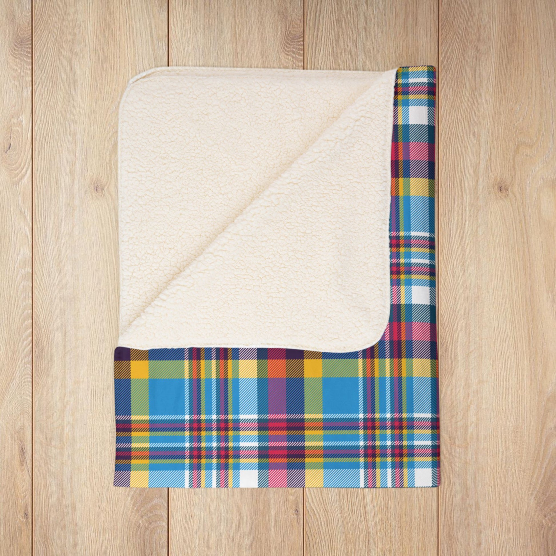 Polyamory Pride Plaid Fleece Sherpa Blanket