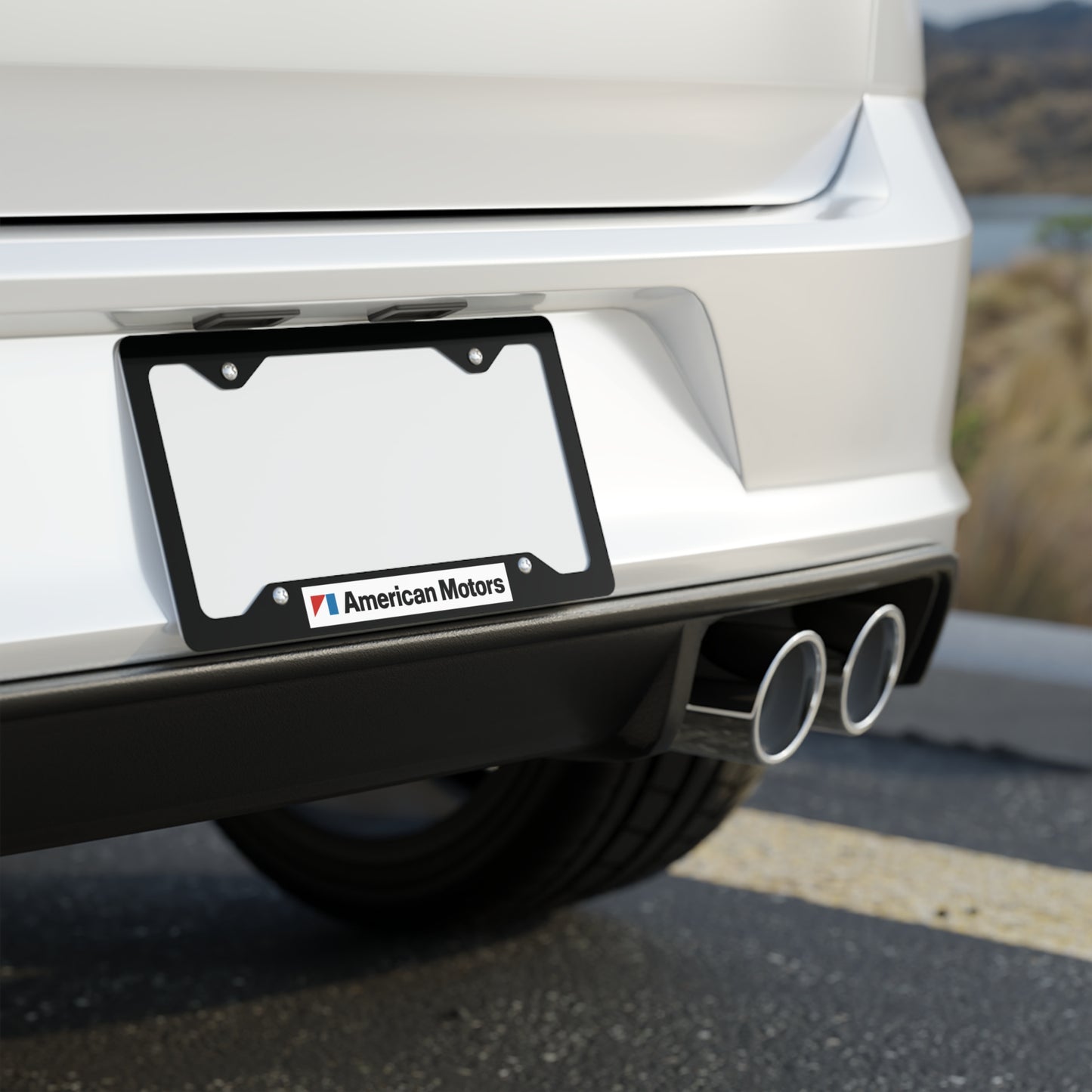 AMC Logo Black Metal License Plate Frame