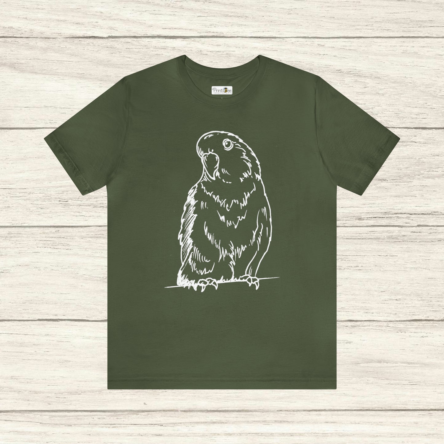 Floofball Lovebird, Line Art Tee