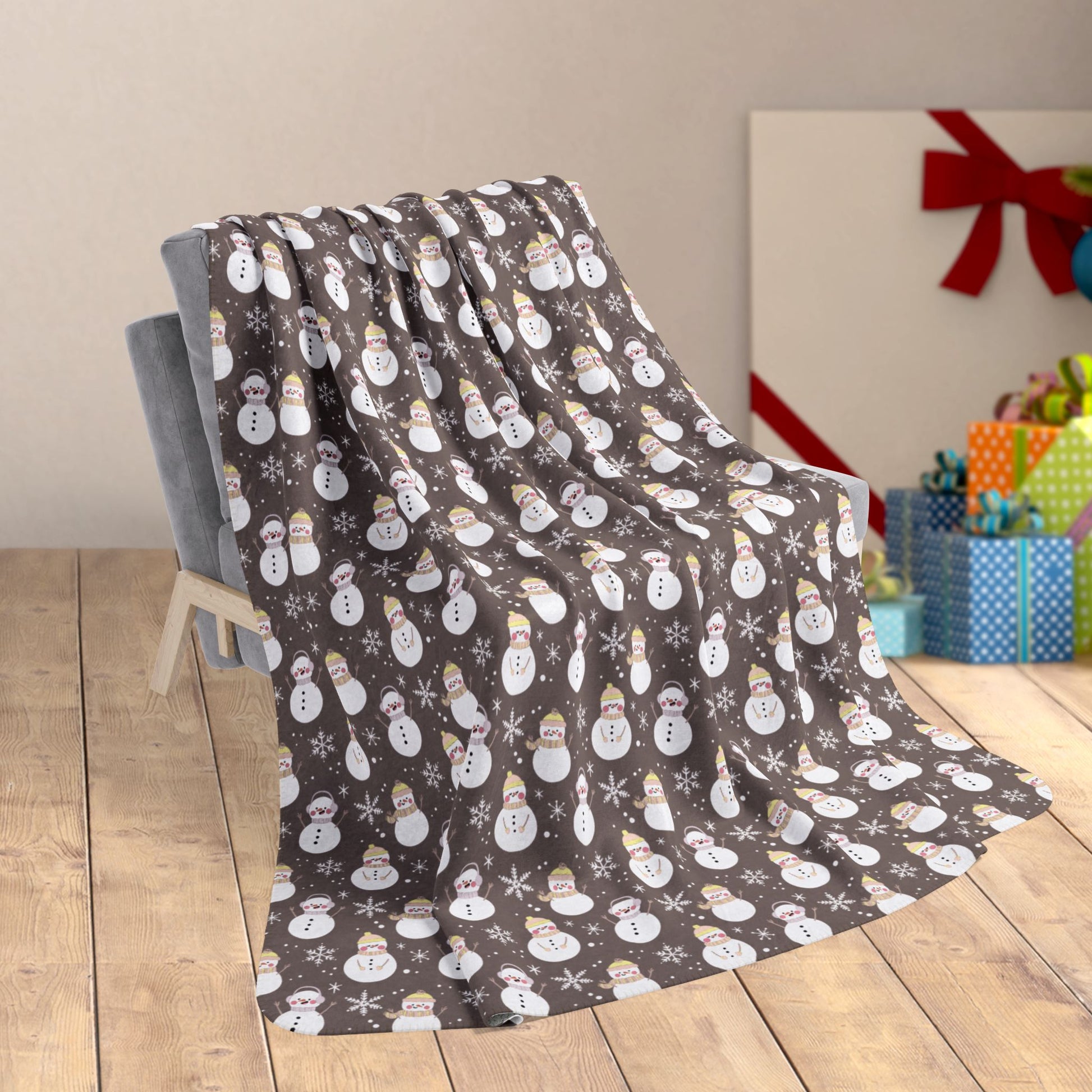 60" × 80" Pangender Pride Snowman Fleece Sherpa Blanket