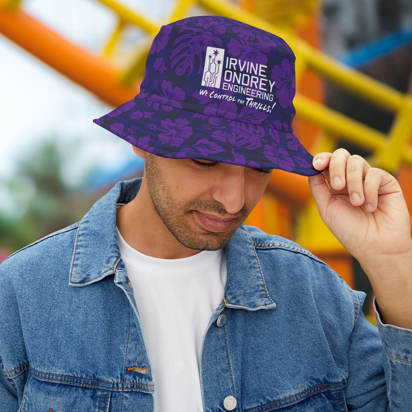 Purple Tropical Bucket Hat • Irvine Ondrey Engineering