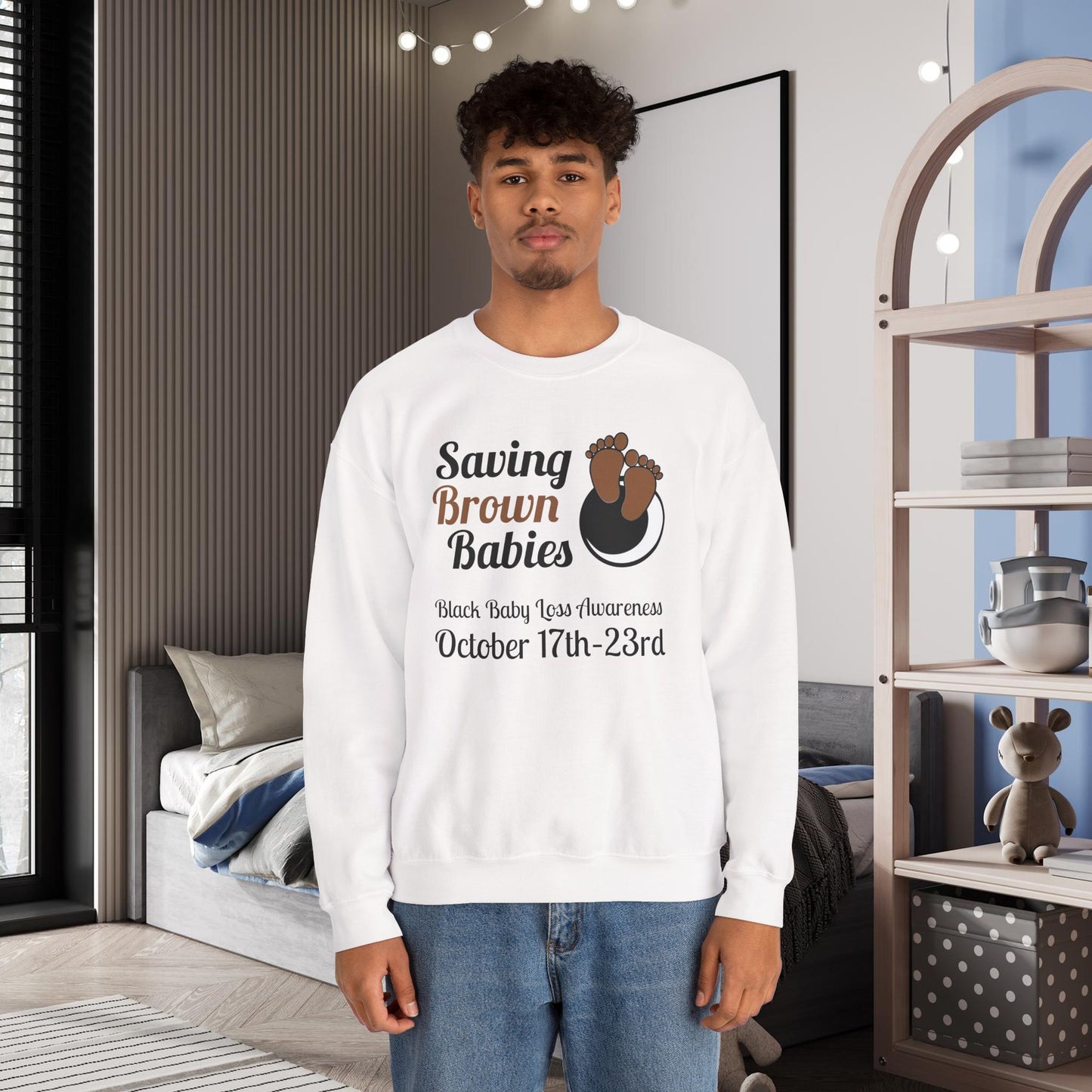 Quietly United in Loss Together Non-Profit / Saving Brown Babies Charity Crew Neck Sweatshirt, Grossesse et sensibilisation à la perte du nourrisson