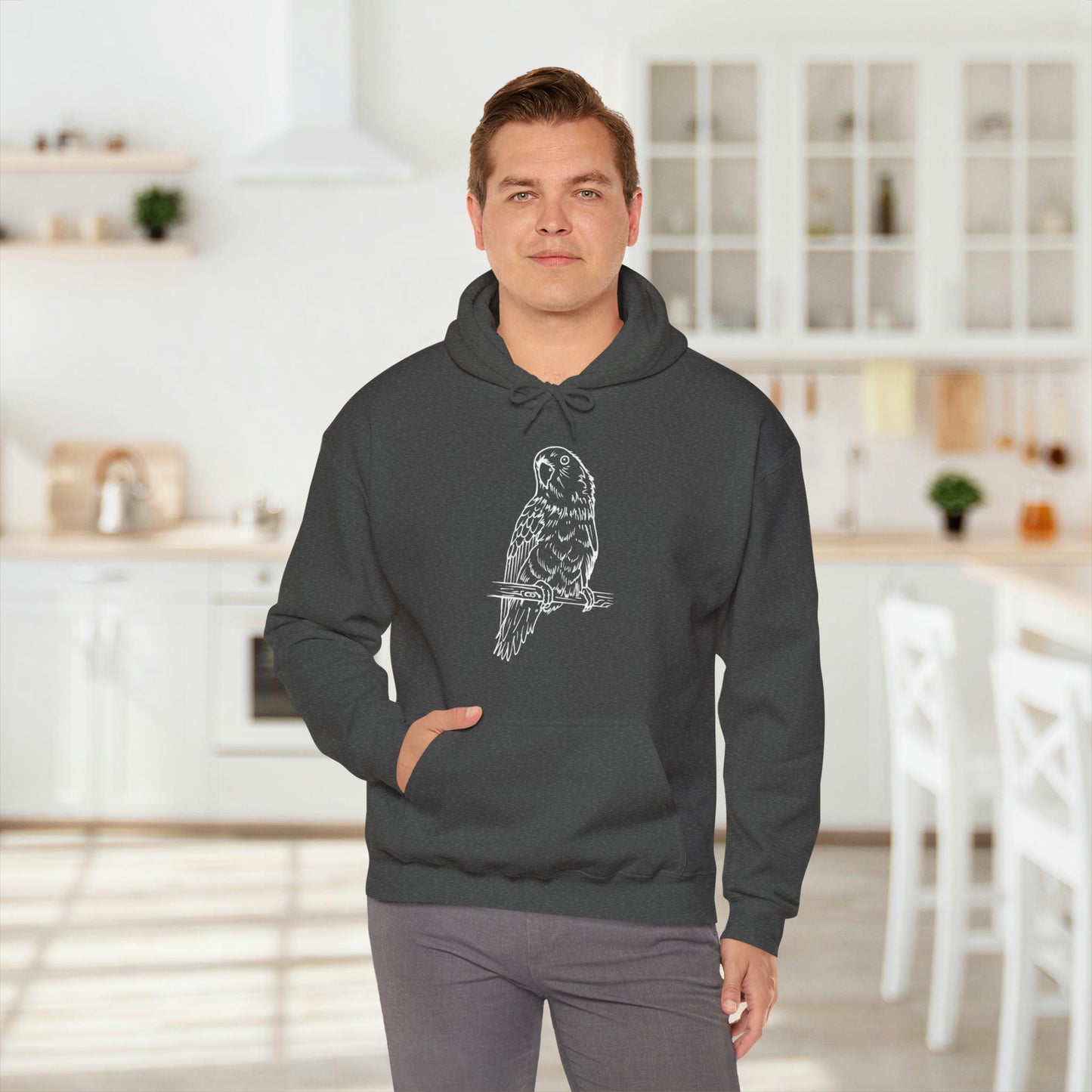 Lovebird Cutie Pie, Line Art Hoodie