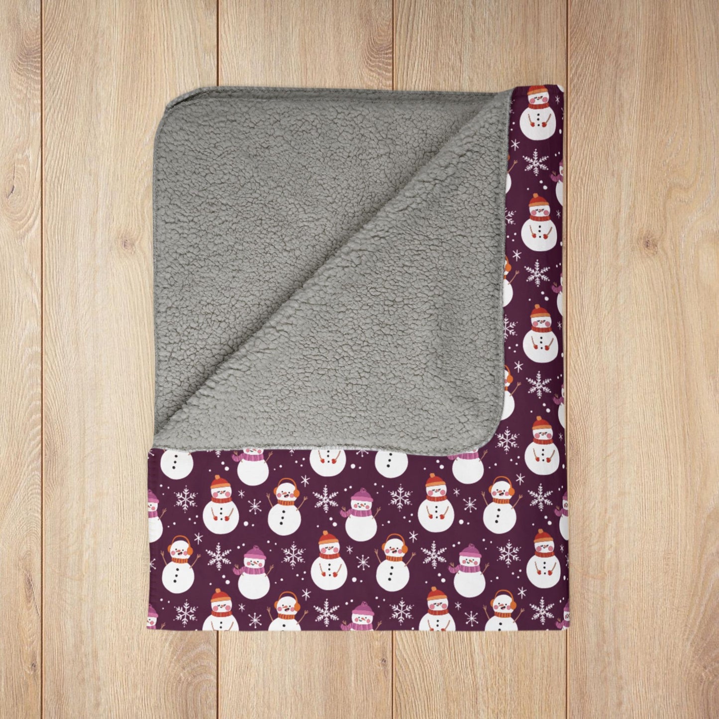 Lesbian Pride Snowman Fleece Sherpa Blanket