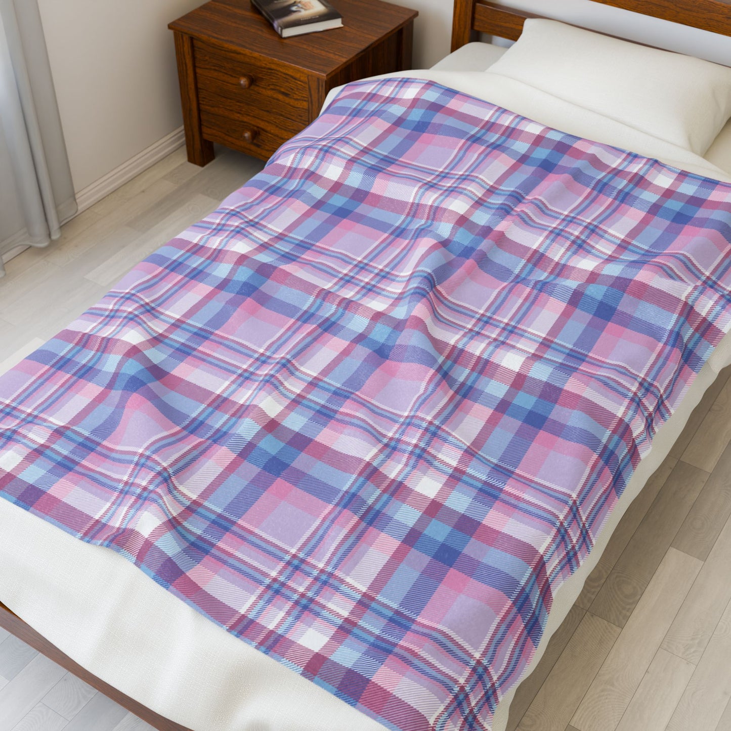 Bigender Pride Plaid Velveteen Plush Blanket