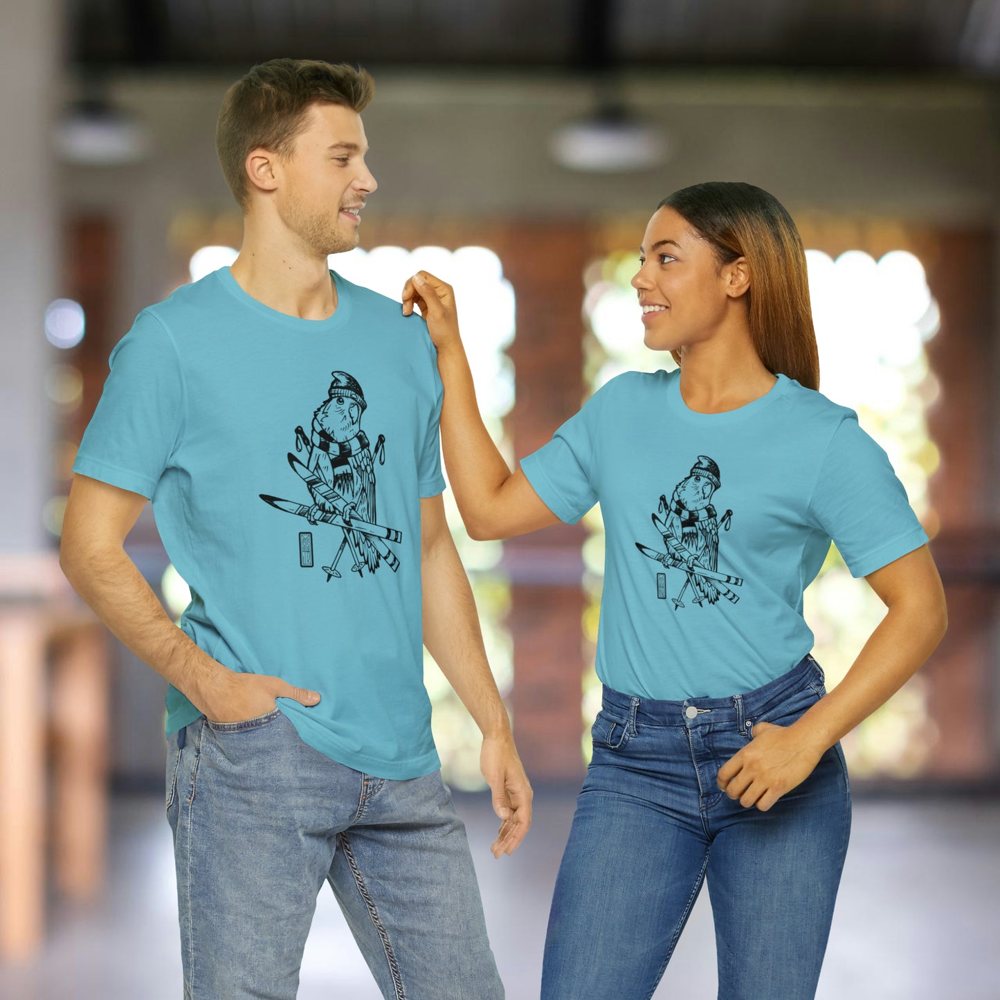 Lovebird Goes Skiing, Line Art Tee