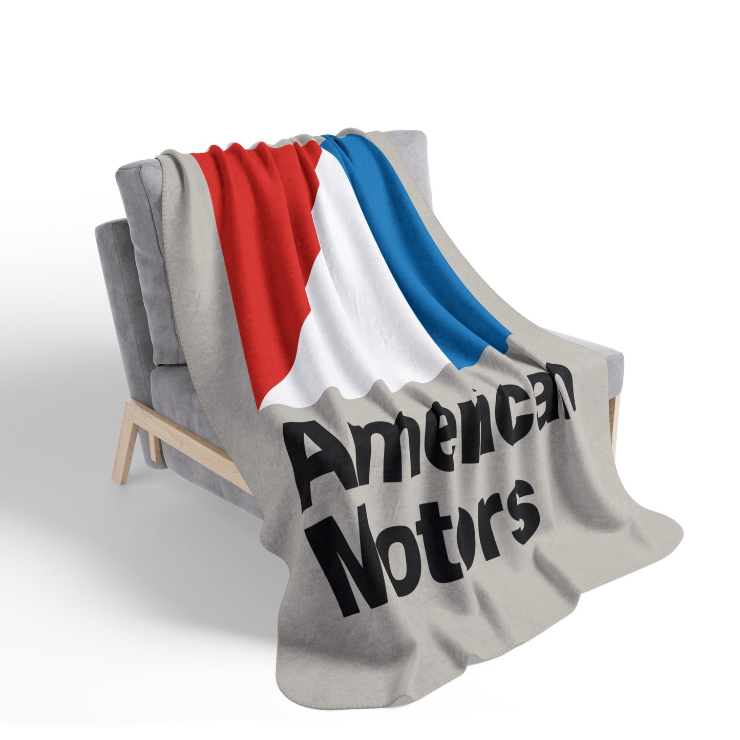 AMC Logo Greige Fleece Sherpa Blanket