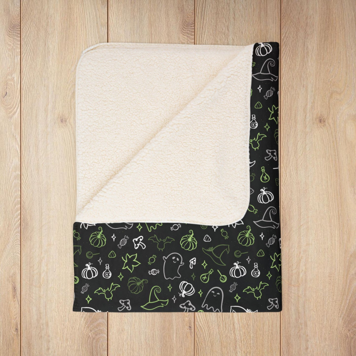Agender Pride Halloween Fleece Sherpa Blanket