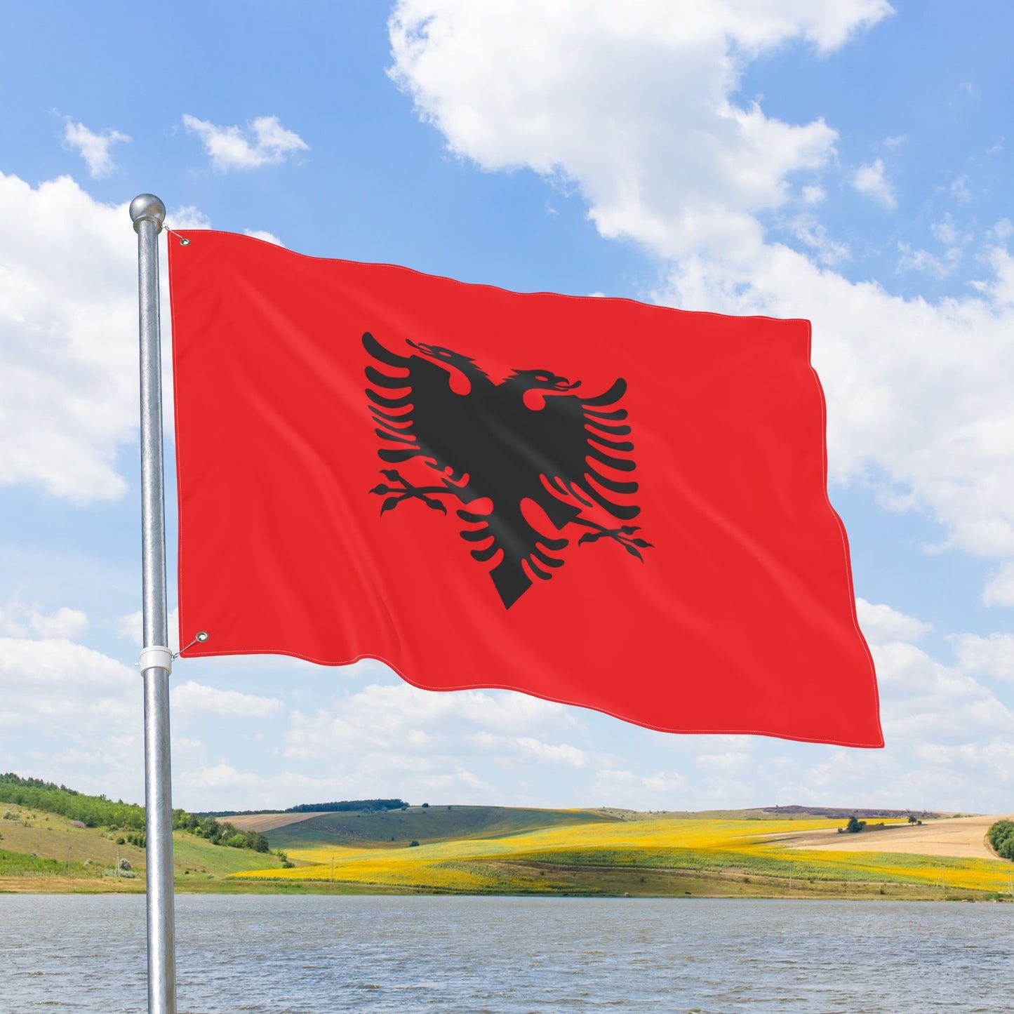 Albania Flag with Grommets