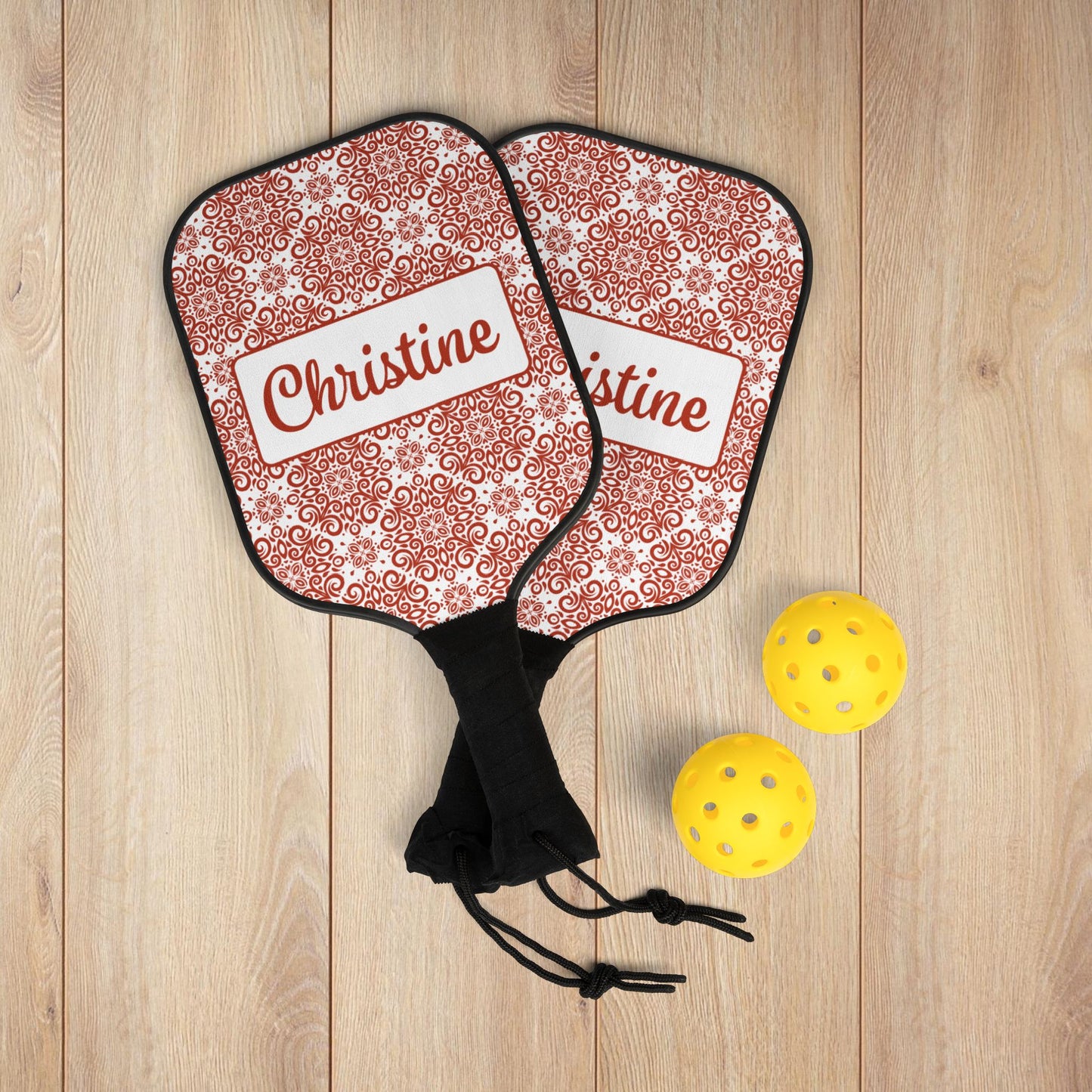 Frilly Red Pickleball Paddles