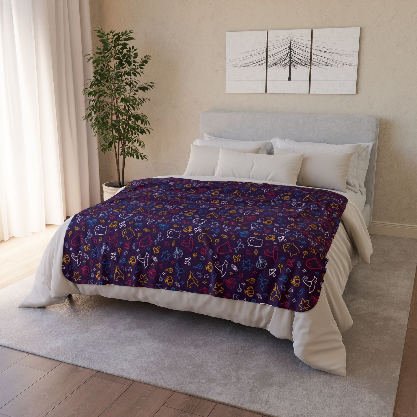 Polyamory Pride Halloween Fleece Sherpa Blanket