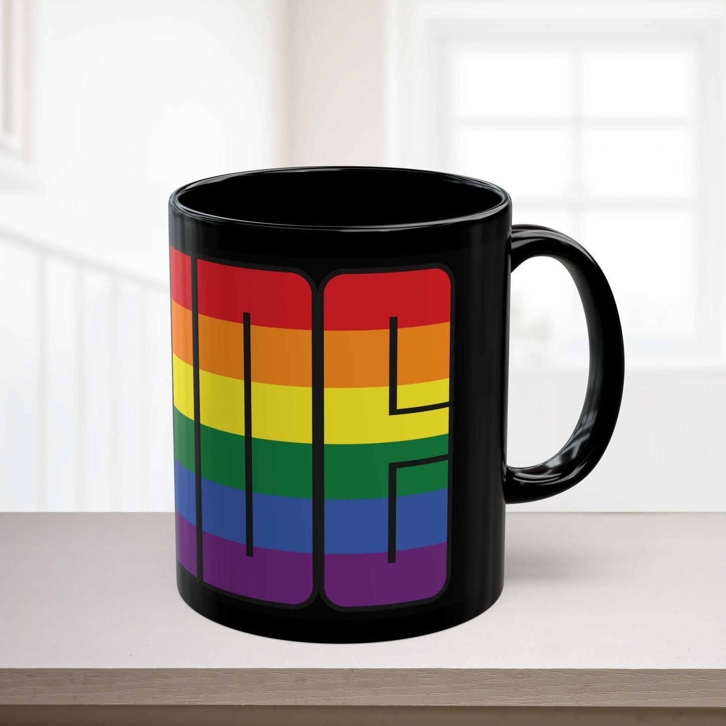 Rainbow Progress Pride 11oz or 15oz Black or White Ceramic Mug