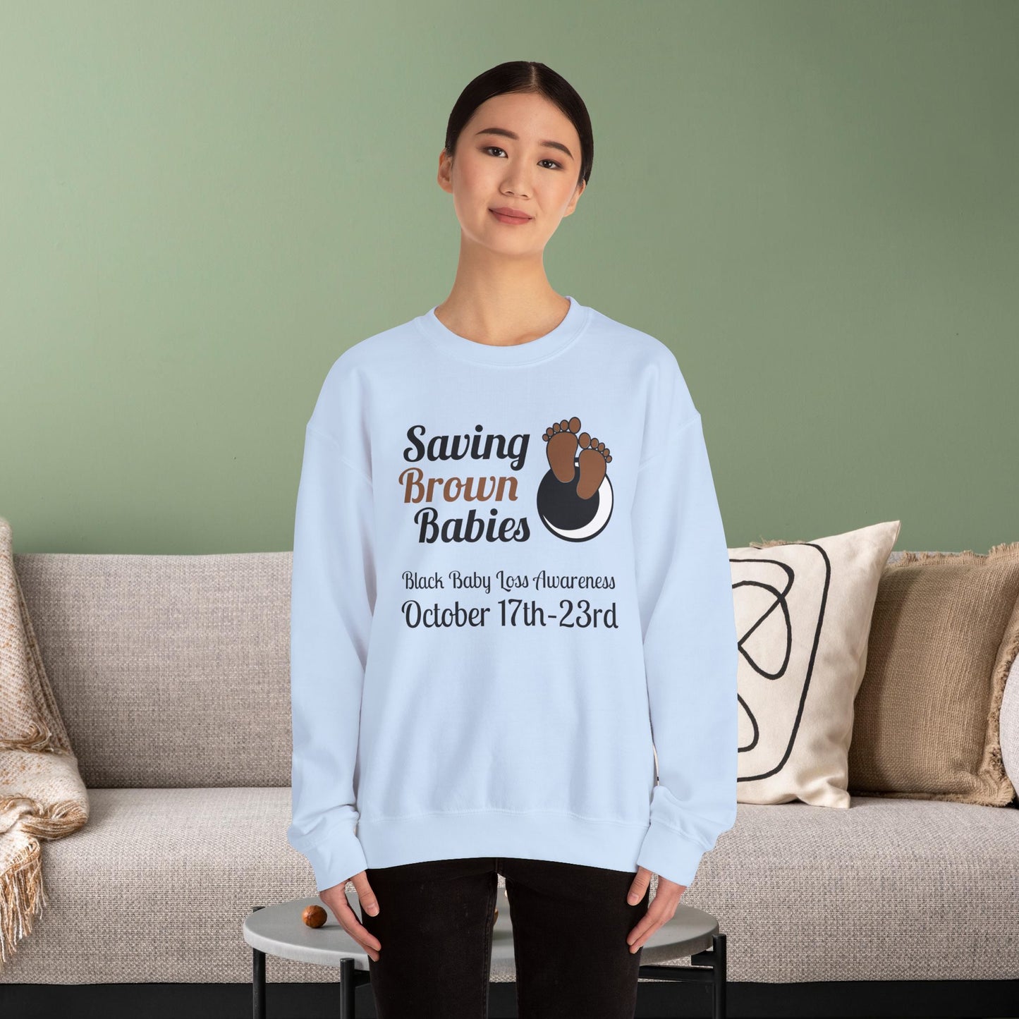 Quietly United in Loss Together Non-Profit / Saving Brown Babies Charity Crew Neck Sweatshirt, Grossesse et sensibilisation à la perte du nourrisson