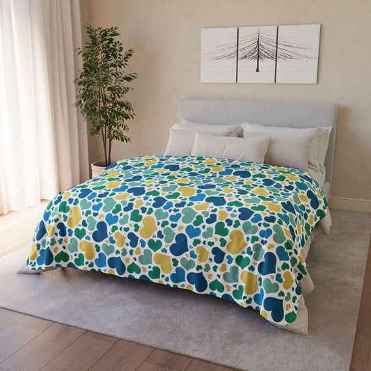 Non-Binary Boy Pride Valentine’s Day Hearts Fleece Sherpa Blanket