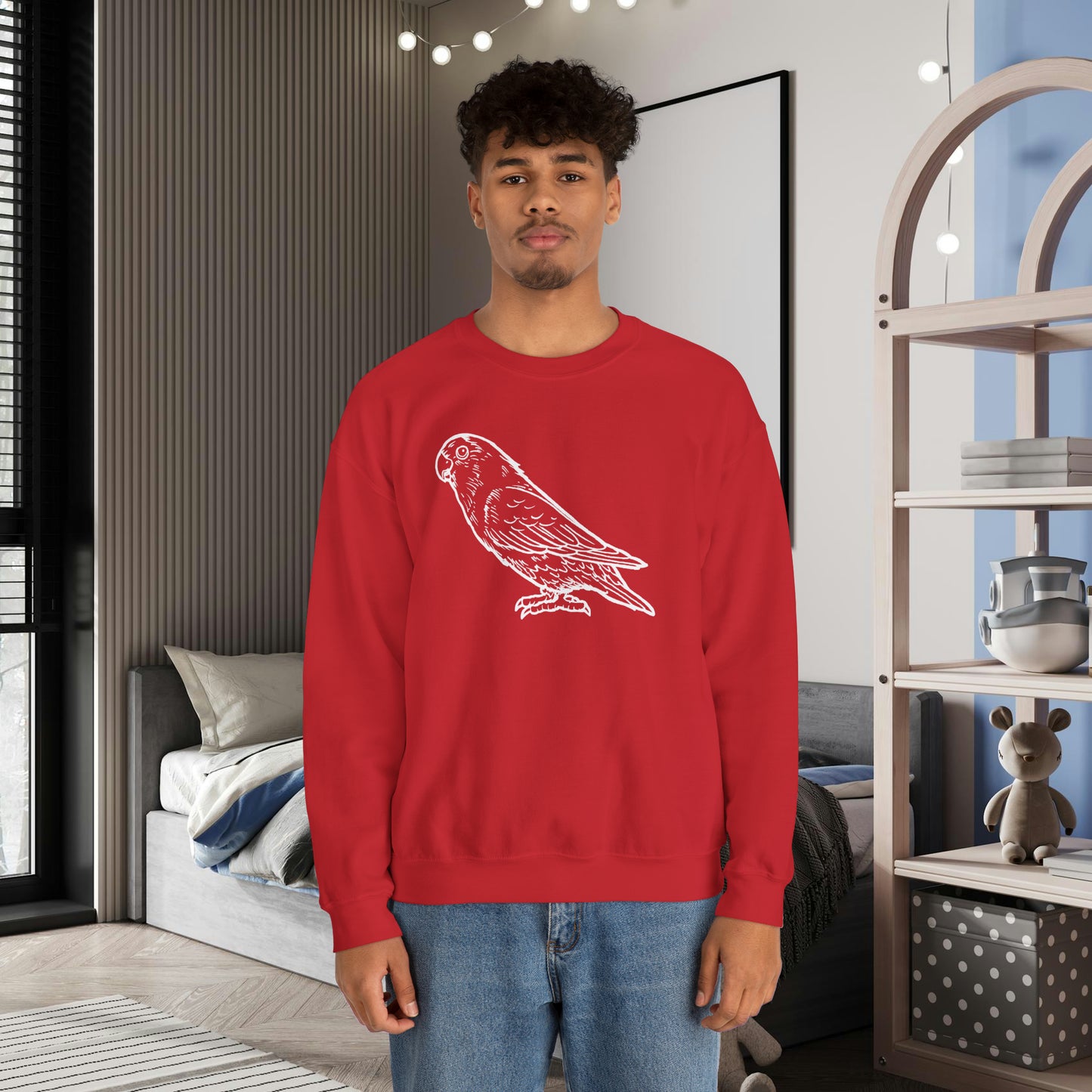 Holly Girl, Lovebird Line Art Crew Neck Sweatshirt