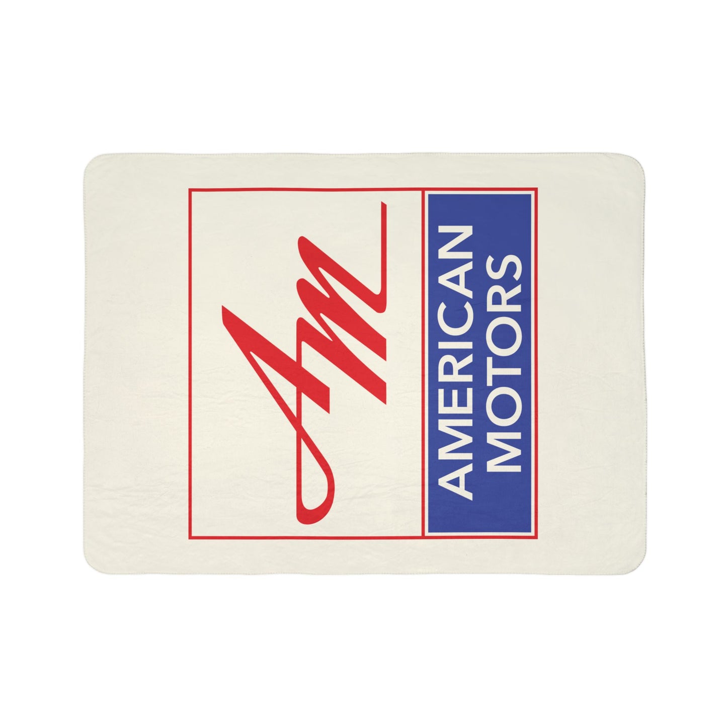 AMC Square Logo Ivory Fleece Sherpa Blanket