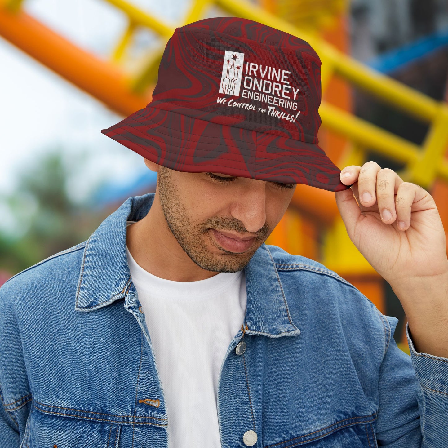 Red Swirl Bucket Hat • Irvine Ondrey Engineering
