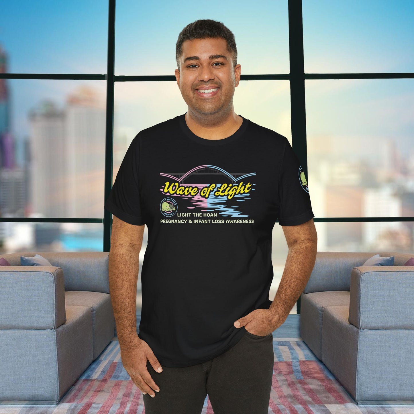 Mattie's Memory Wave of Light, Light the Hoan Bridge Tee, Milwaukee Wisconsin Infant & Pregnancy Loss Charity