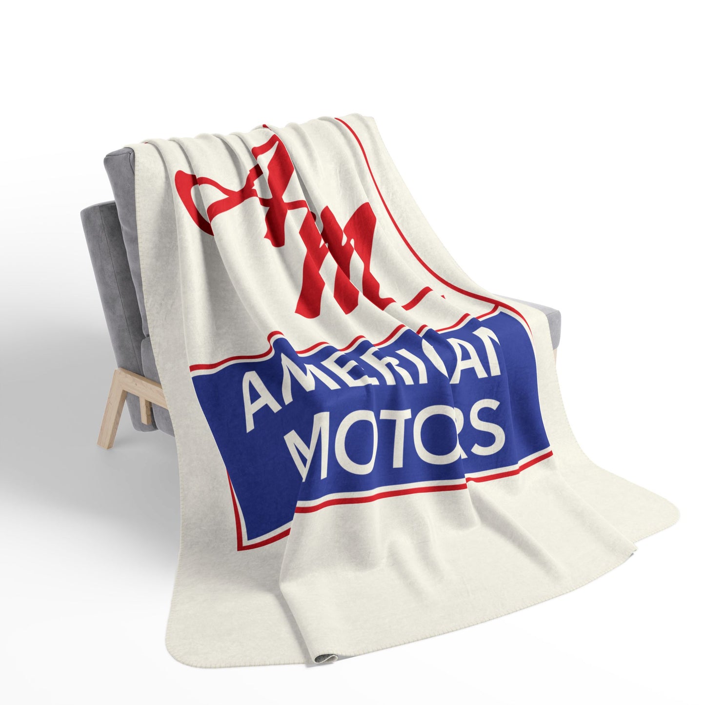 AMC Square Logo Ivory Fleece Sherpa Blanket