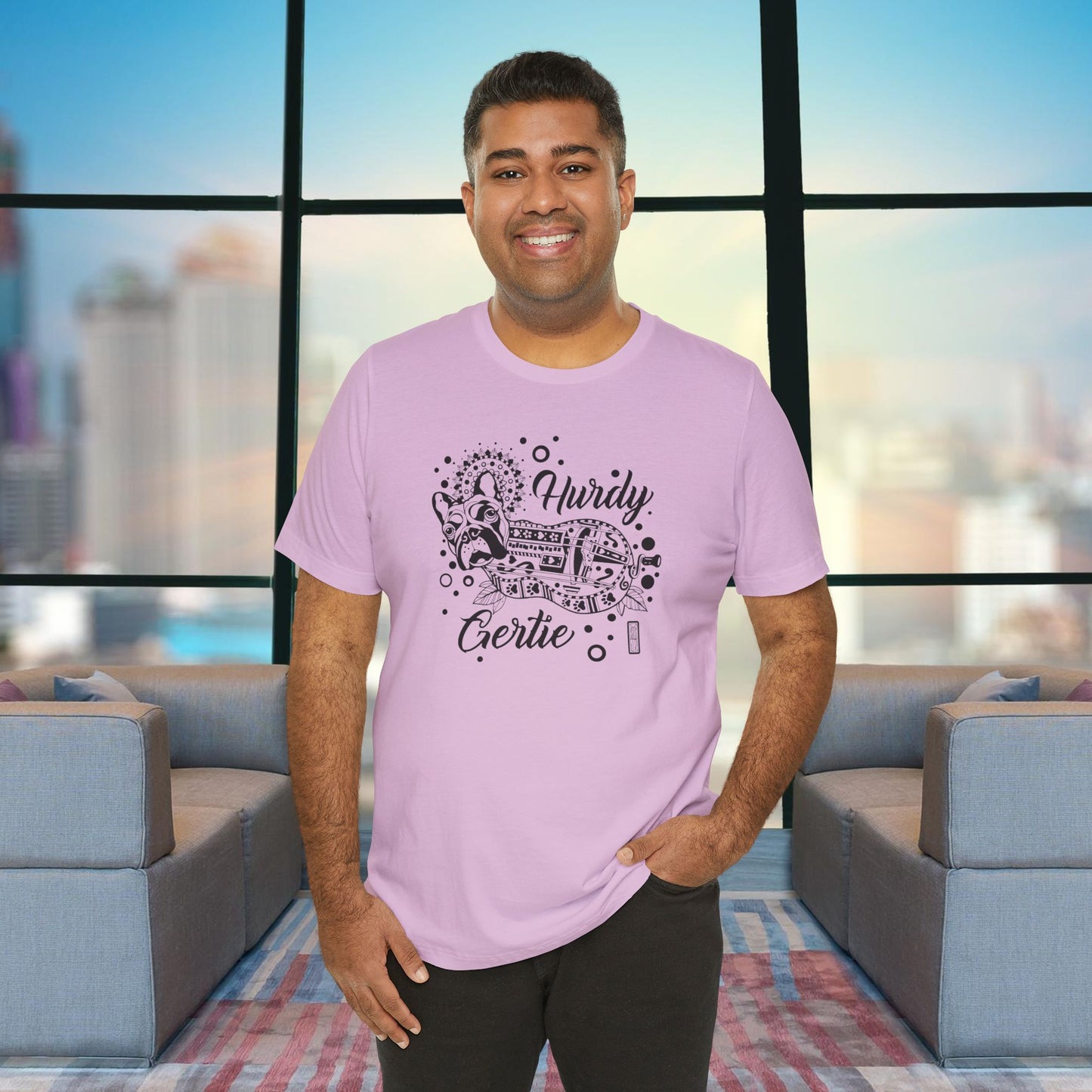Hurdy Gertie Tee, Frenchton Dog Line Art Shirt