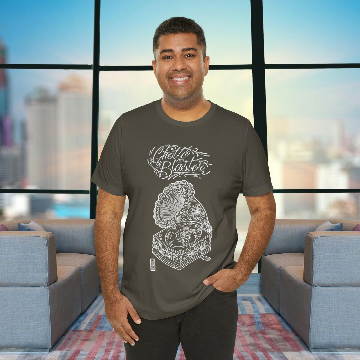 Ghetto Blaster, camiseta de arte lineal