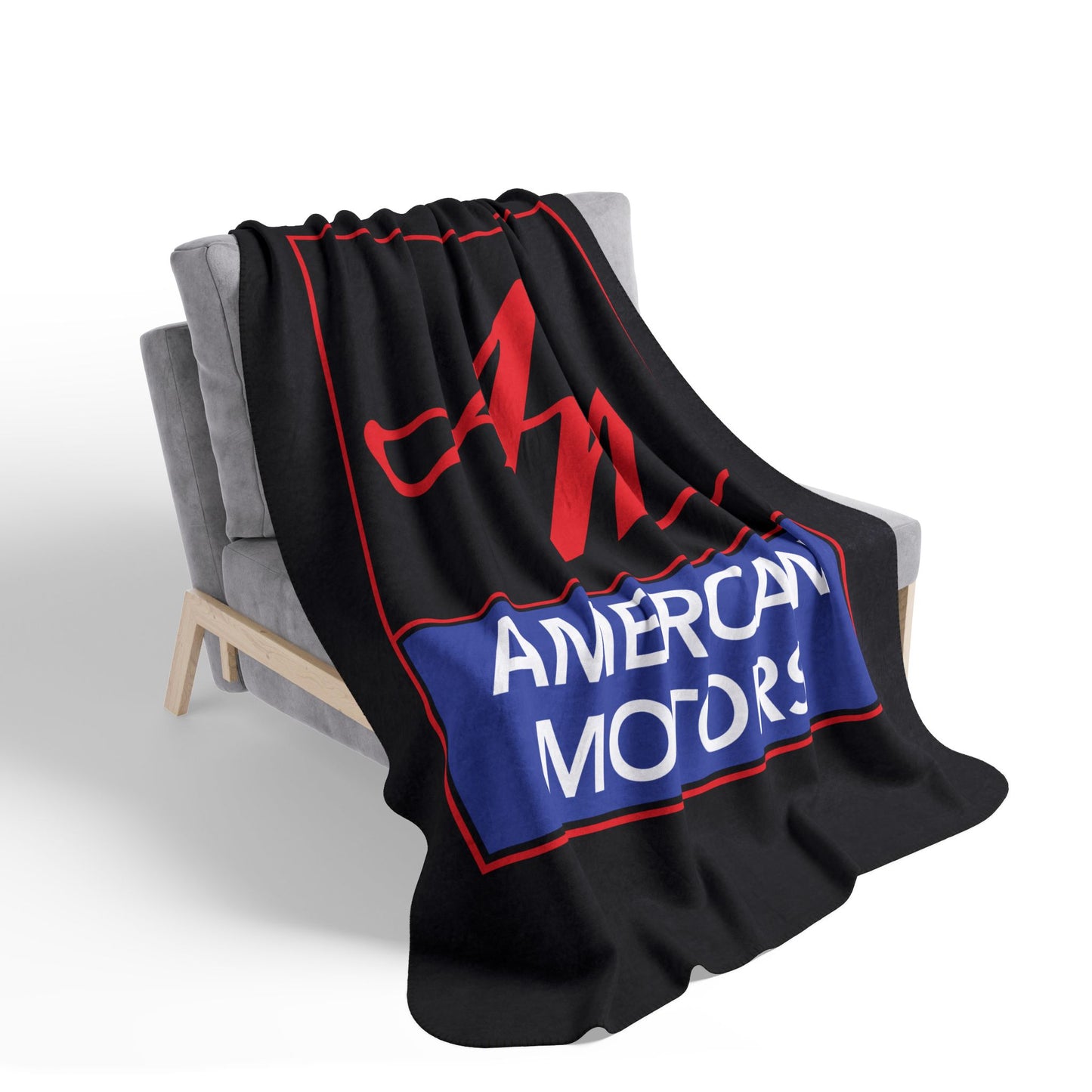AMC Square Logo Black Fleece Sherpa Blanket
