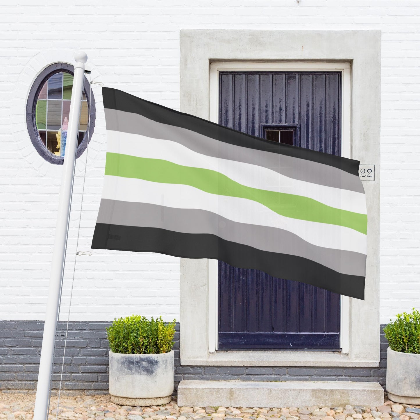 60" x 36" Double-Sided With Grommets Agender Pride Flag
