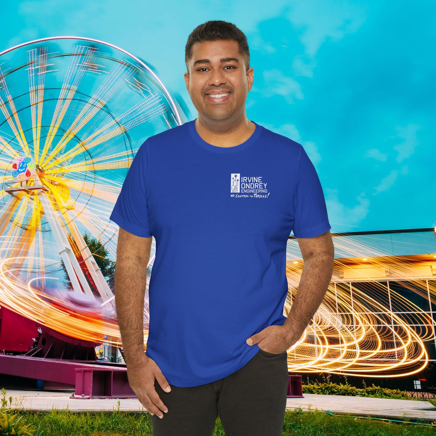I Just Wanna Play Pickleball & Ride Roller Coasters Tee (BACK graphic) • Irvine Ondrey Engineering