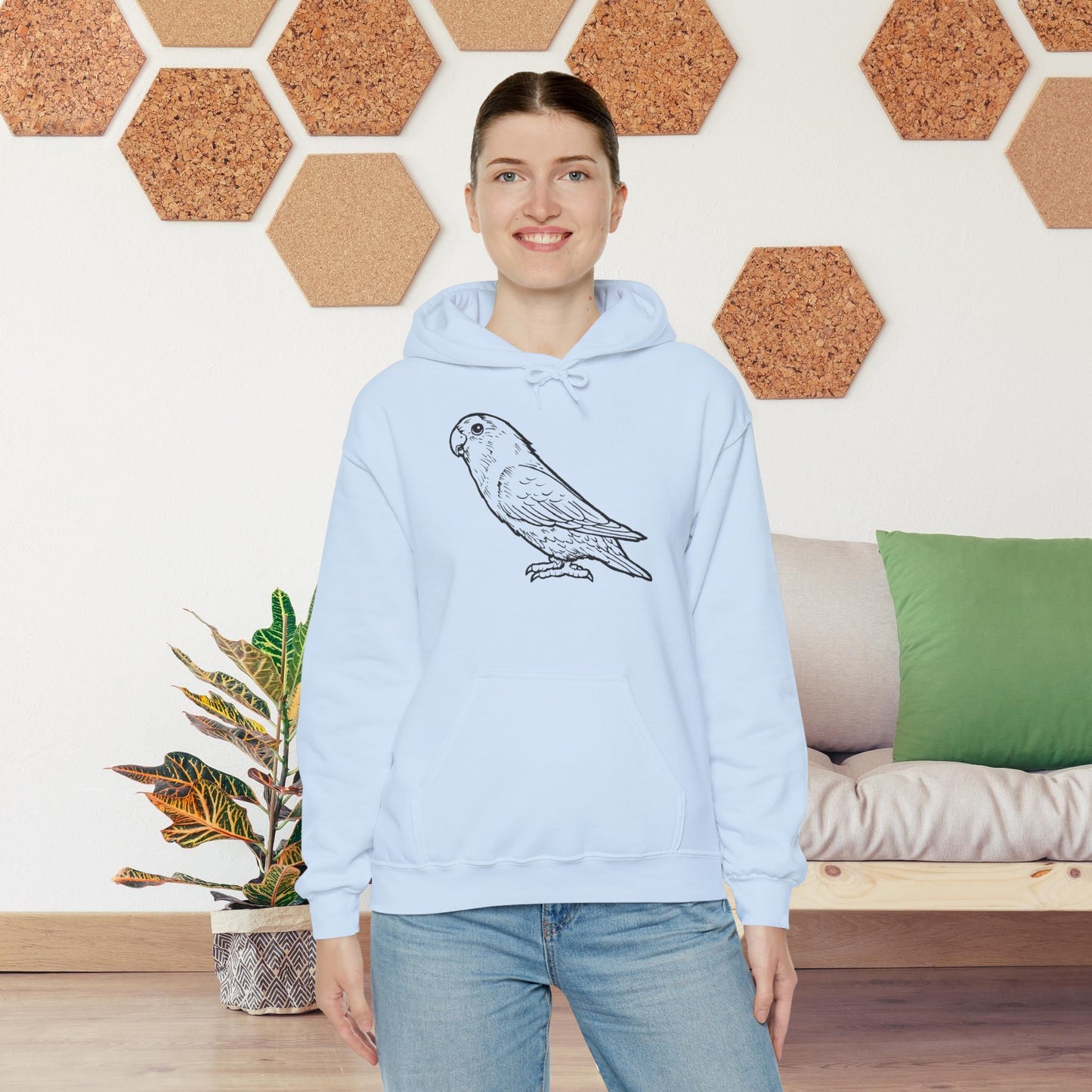 Holly Girl, Lovebird Line Art Hoodie