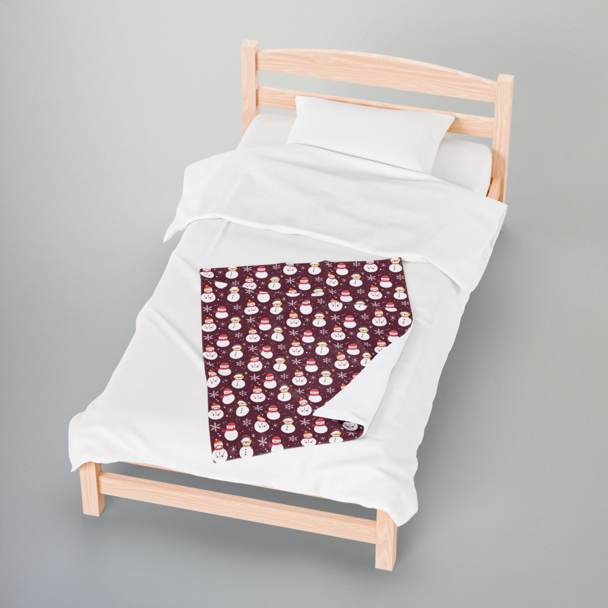 Non-Binary Girl Pride Snowmen Velveteen Plush Blanket