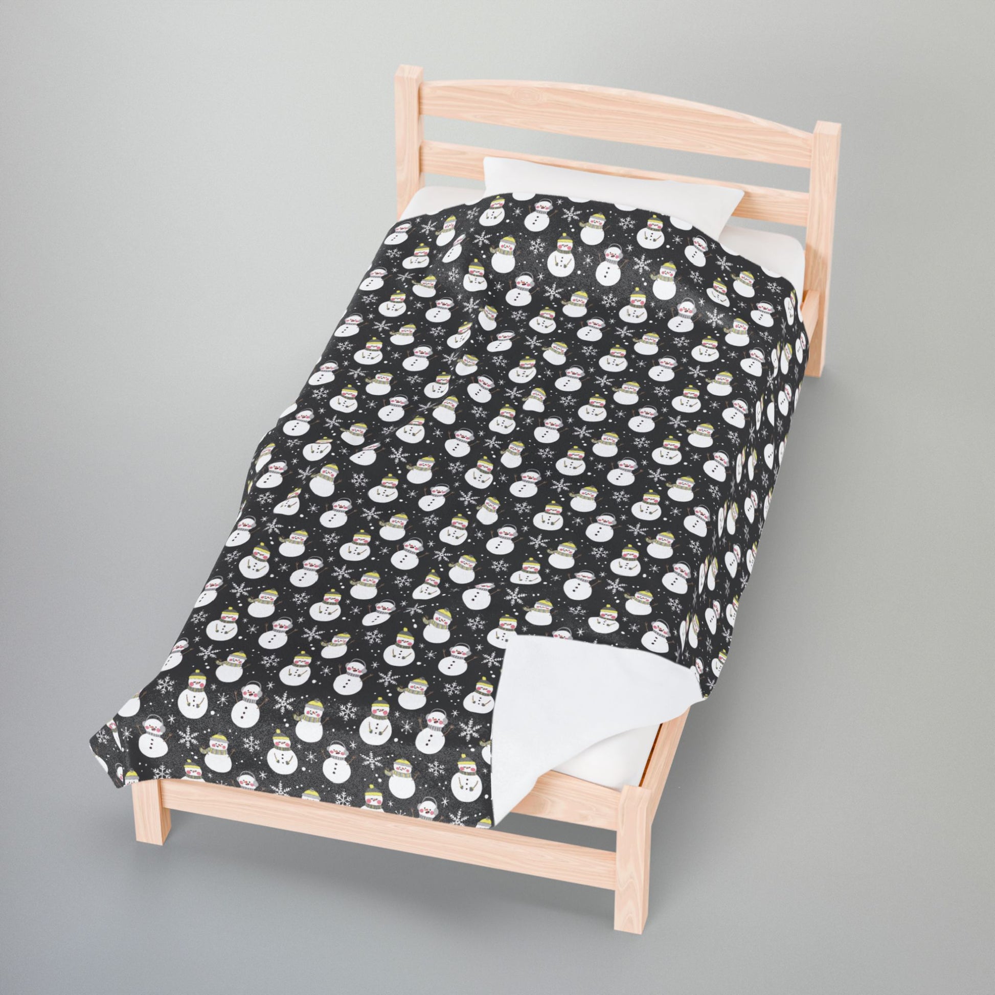 Demigender Pride Snowmen Velveteen Plush Blanket