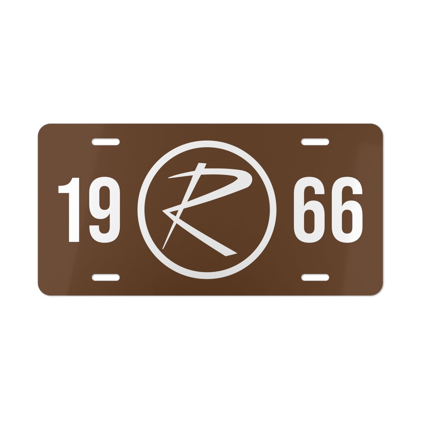 Rambler Logo White Year Brown Custom Vanity Plates