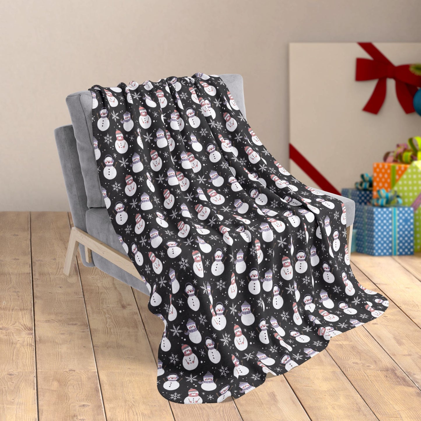 50" × 60" Cupiromantic Pride Snowman Fleece Sherpa Blanket