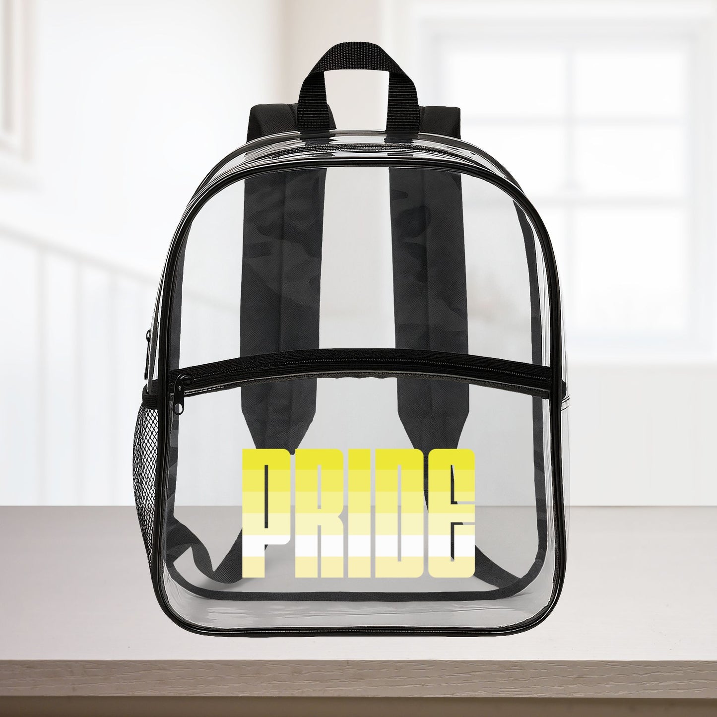 Clear Black One size Saturnic Pride 15"×12" Clear Backpack