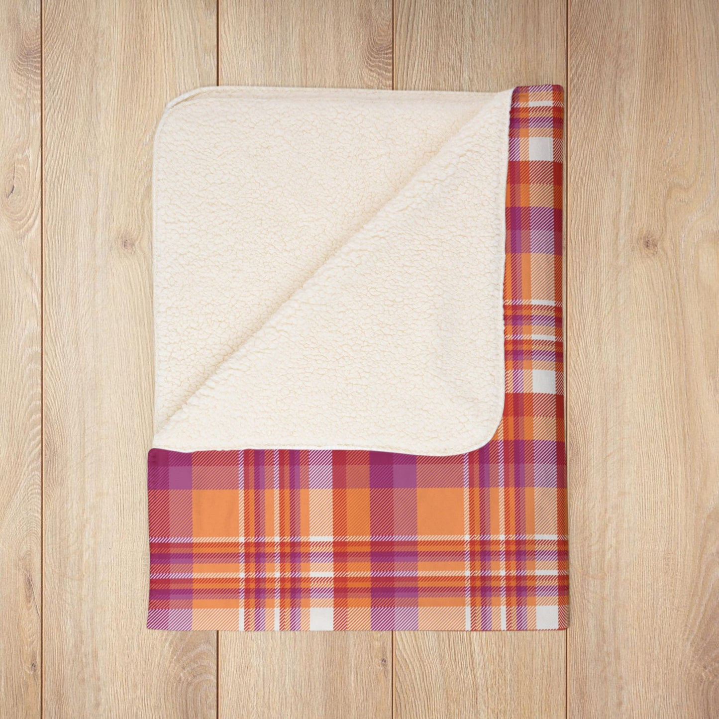 Lesbian Pride Plaid Fleece Sherpa Blanket
