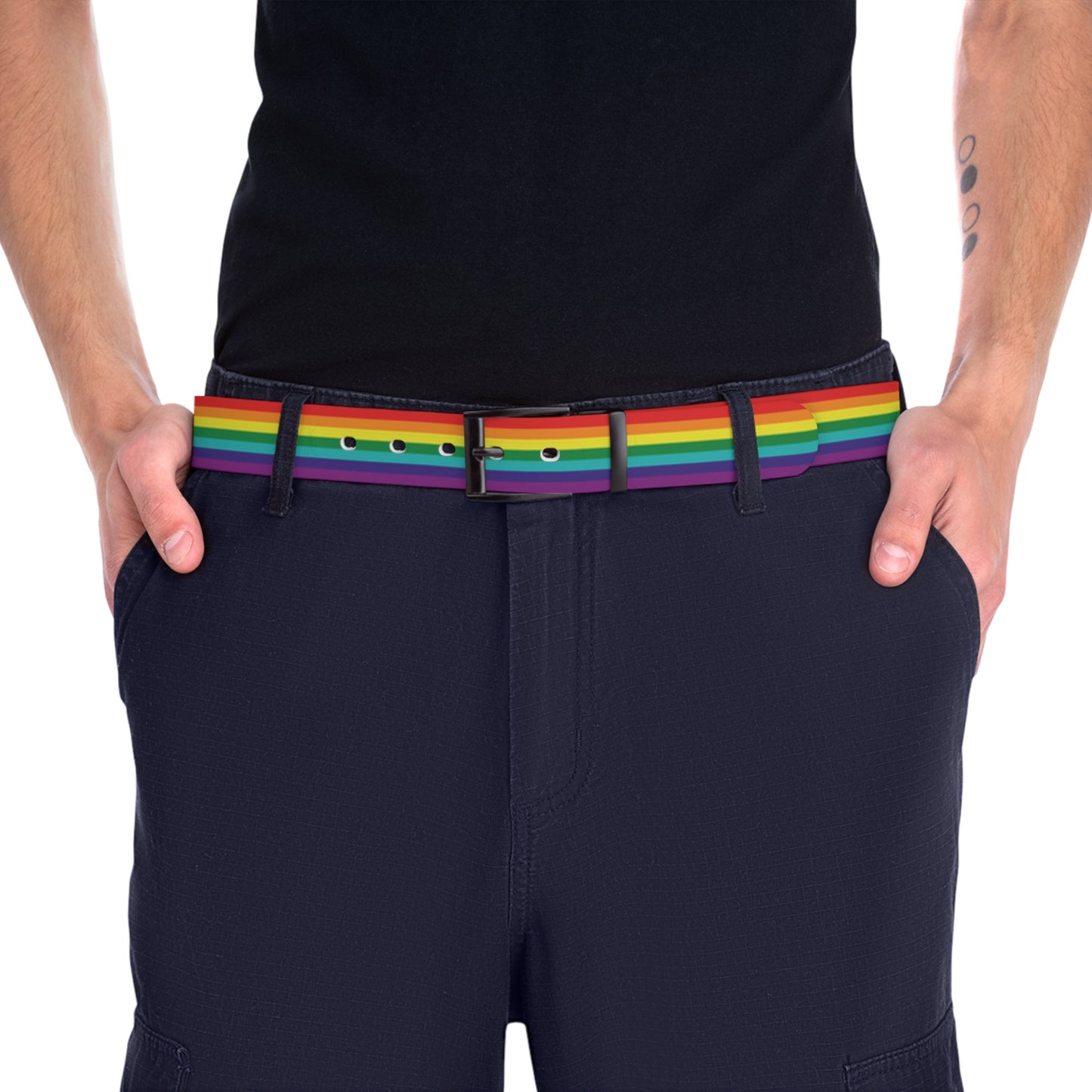 Rainbow Pride 7-Stripe Flag Belt