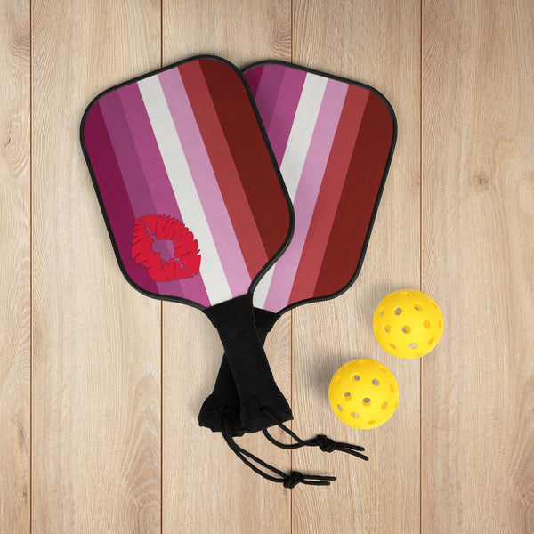 7.5'' × 15.5'' Lipstick Lesbian Pink Pride Flag Pickleball Kit